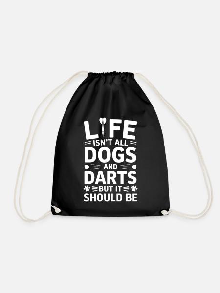 Darts Spruch Hunde Darten Lustiges Dart Geschenk - Turnbeutel - Schwarz