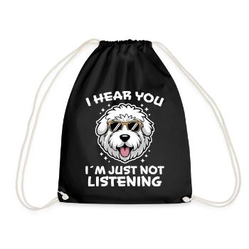 Old English Sheepdog Spruch Witz Sheepdog Geschenk - Turnbeutel - Schwarz - Vorne