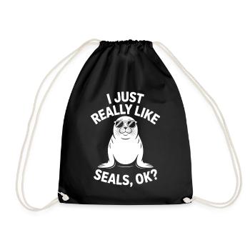 Sceau disant sceau drôle sceau cadeau - Sac de sport léger - noir - Devant