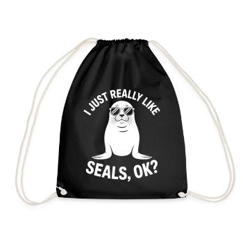 Sceau disant sceau drôle sceau cadeau - Sac de sport léger - noir - Devant