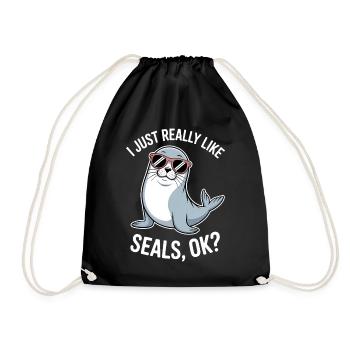 Sceau disant sceau drôle sceau cadeau - Sac de sport léger - noir - Devant