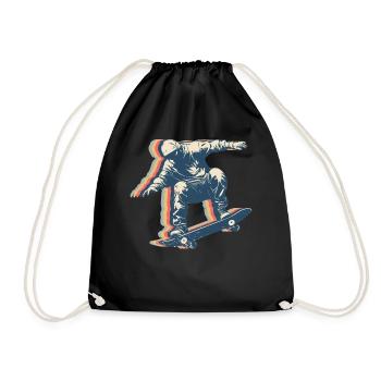 Skateboarding Skateboarder Skateboard Skater Retro - Turnbeutel - Schwarz - Vorne