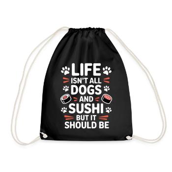 Sushi Dogs Japon Drôle Kawaii Sushi Cadeau - Sac de sport léger - noir - Devant