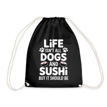 Sushi Dogs Japon Drôle Kawaii Sushi Cadeau - Sac de sport léger - noir - Devant