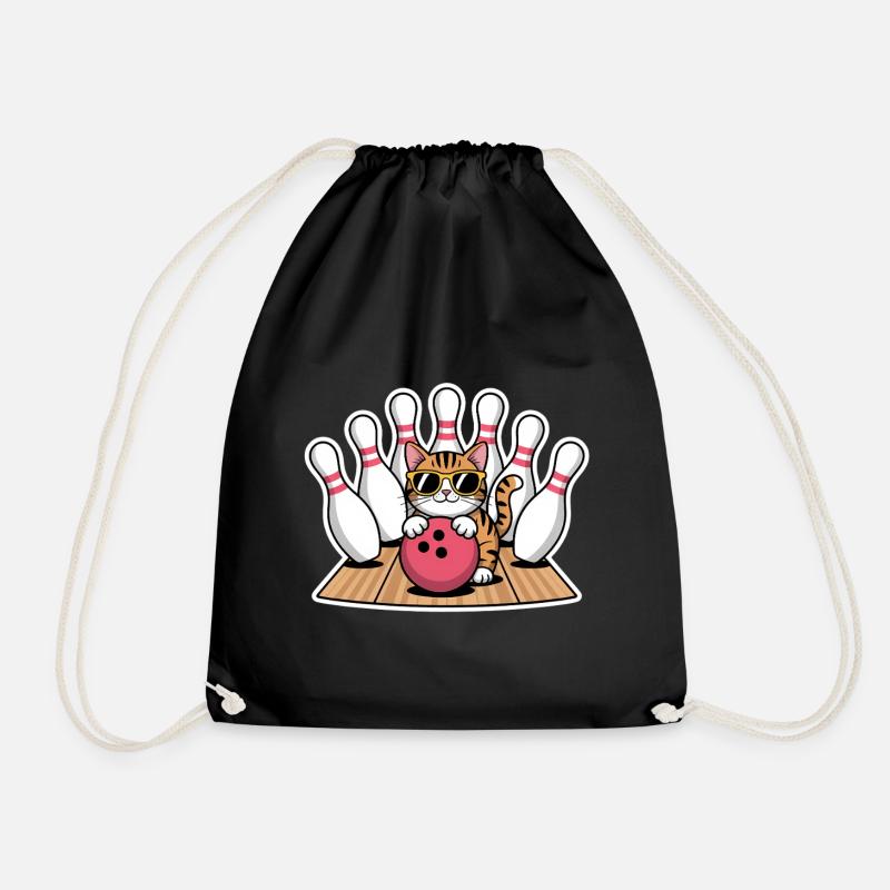 Bowling Spruch Katzen Lustiges Bowling Geschenk - Turnbeutel - Schwarz