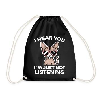 Chat Sphynx Disant Drôle Chat Sphynx Cadeau - Sac de sport léger - noir - Devant