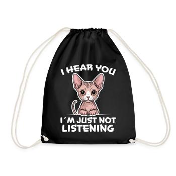Chat Sphynx Disant Drôle Chat Sphynx Cadeau - Sac de sport léger - noir - Devant