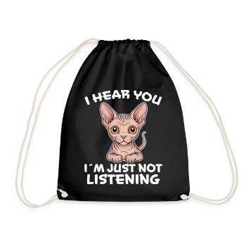 Chat Sphynx Disant Drôle Chat Sphynx Cadeau - Sac de sport léger - noir - Devant