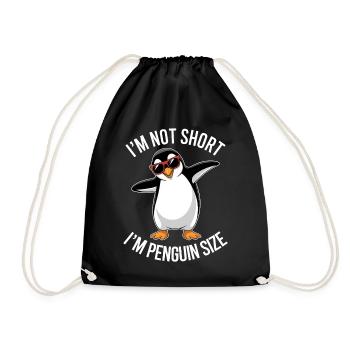 Pinguin Spruch Lustige Pinguine Geschenk - Turnbeutel - Schwarz - Vorne
