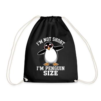 Pinguin Spruch Lustige Pinguine Geschenk - Turnbeutel - Schwarz - Vorne