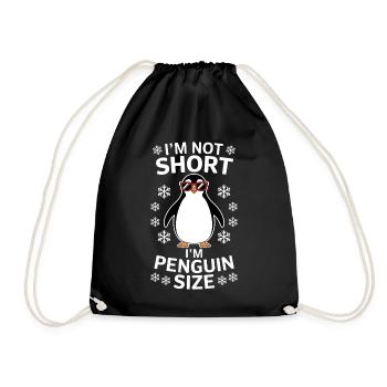Pinguin Spruch Lustige Pinguine Geschenk - Turnbeutel - Schwarz - Vorne