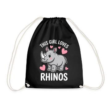 Nashorn Spruch Nashörner Lustiges Nashorn Geschenk - Turnbeutel - Schwarz - Vorne