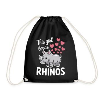 Nashorn Spruch Nashörner Lustiges Nashorn Geschenk - Turnbeutel - Schwarz - Vorne