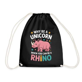 Nashorn Spruch Nashörner Lustiges Nashorn Geschenk - Turnbeutel - Schwarz - Vorne