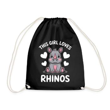 Nashorn Spruch Nashörner Lustiges Nashorn Geschenk - Turnbeutel - Schwarz - Vorne