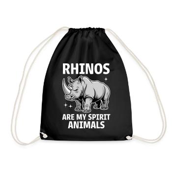 Nashorn Spruch Nashörner Lustiges Nashorn Geschenk - Turnbeutel - Schwarz - Vorne