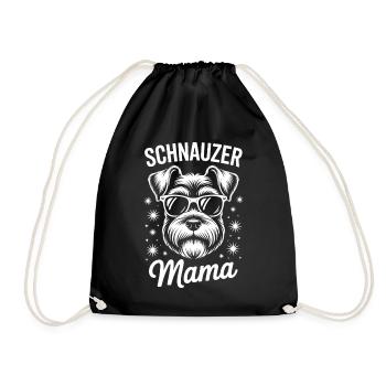 Schnauzer Spruch Mama Lustiges Schnauzer Geschenk - Turnbeutel - Schwarz - Vorne