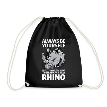 Nashorn Spruch Nashörner Lustiges Nashorn Geschenk - Turnbeutel - Schwarz - Vorne