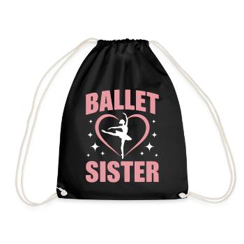 Ballett Spruch Ballerina Lustiges Ballett Geschenk - Turnbeutel - Schwarz - Vorne