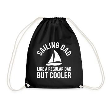 Segeln Spruch Papa Vater Segler Segeln Geschenk - Turnbeutel - Schwarz - Vorne