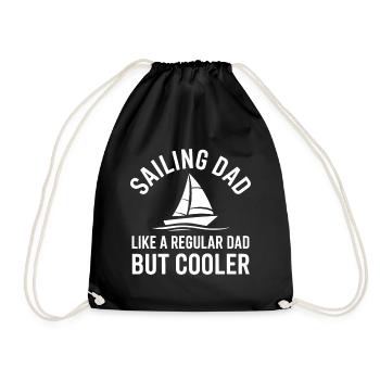 Segeln Spruch Papa Vater Segler Segeln Geschenk - Turnbeutel - Schwarz - Vorne