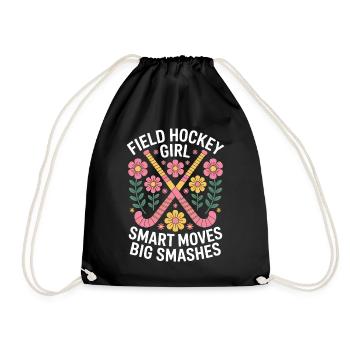 Field Hockey Saying Girl Joke Field Hockey Gift - Drawstring Bag - black - Front