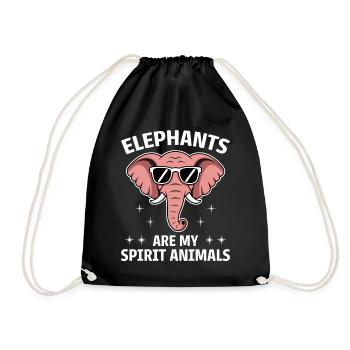 Elephant Saying Africa Funny Elephant Gift - Drawstring Bag - black - Front