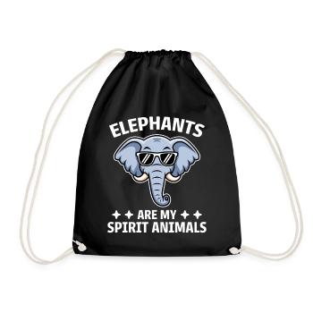Elephant Saying Africa Funny Elephant Gift - Drawstring Bag - black - Front