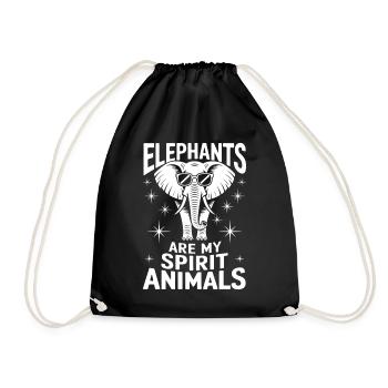 Elephant Saying Africa Funny Elephant Gift - Drawstring Bag - black - Front