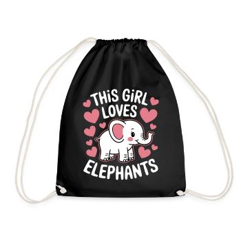 Elephant Saying Africa Funny Elephant Gift - Drawstring Bag - black - Front