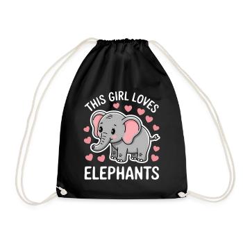 Elephant Saying Africa Funny Elephant Gift - Drawstring Bag - black - Front