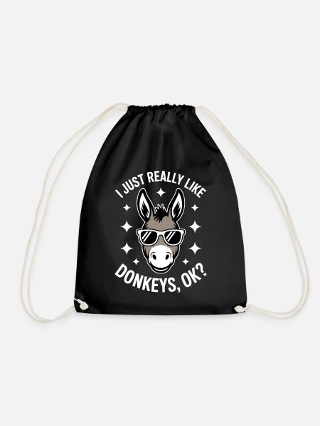 Esel Spruch Esel Lustiges Esel Geschenk - Turnbeutel - Schwarz