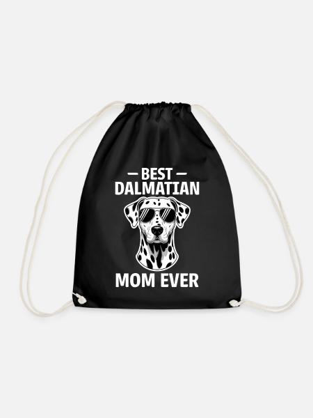 Dalmatiner Spruch Mom Lustiges Dalmatiner Geschenk - Turnbeutel - Schwarz