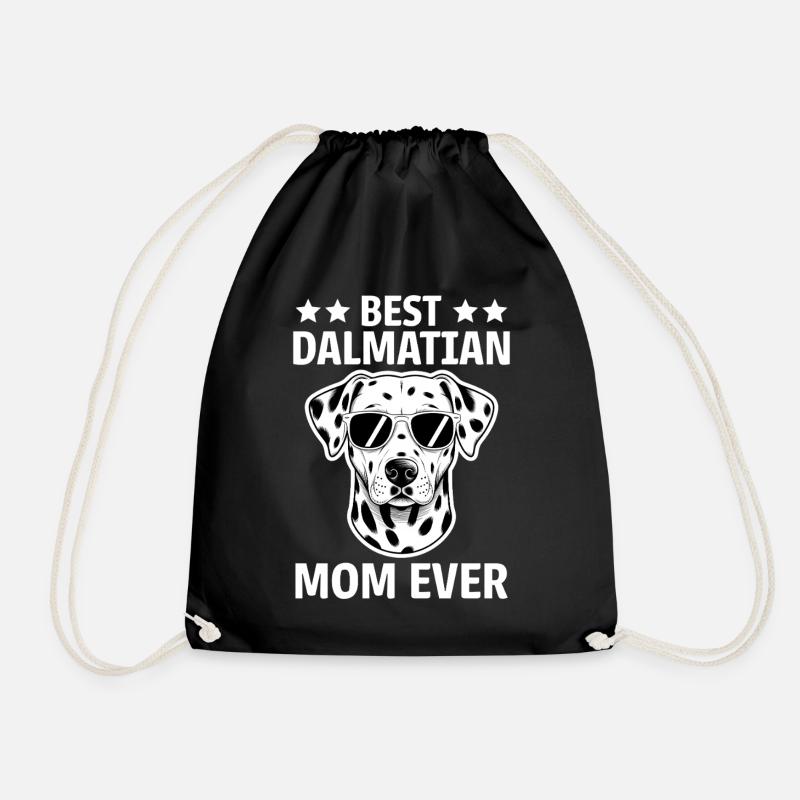 Dalmatian Saying Mom Funny Dalmatian Gift - Drawstring Bag - black