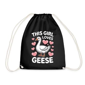 Gans Spruch Mädchen Gänse Lustiges Gans Geschenk - Turnbeutel - Schwarz - Vorne