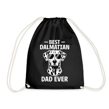 Dalmatiner Spruch Dad Lustiges Dalmatiner Geschenk - Turnbeutel - Schwarz - Vorne