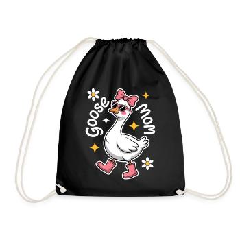 Gans Spruch Mama Gänse Lustiges Gans Geschenk - Turnbeutel - Schwarz - Vorne