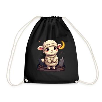 Mummy Sheep Halloween shepp Baa oooh! - Drawstring Bag - black - Front
