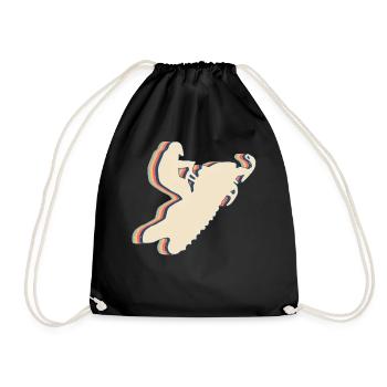 Snowmobile Snowmobiling Retro Line Art - Drawstring Bag - black - Front