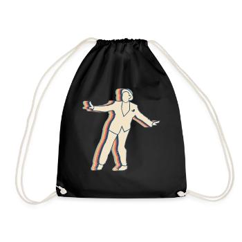 Stepptanz Tanzen Swing Tänzerin Retro Line Art - Turnbeutel - Schwarz - Vorne
