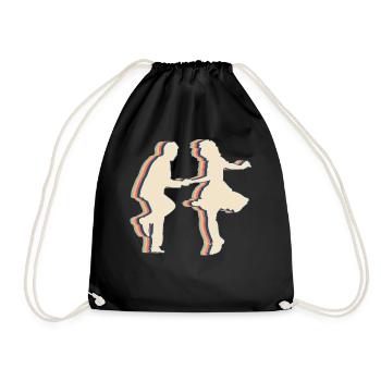 Swing Danse Flotteur Natation Rétro Line Art - Sac de sport léger - noir - Devant