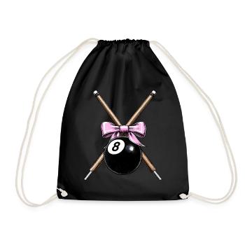 Coquette Bow Billard Pool Ball Queue Mädchen Mom - Turnbeutel - Schwarz - Vorne