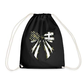 Coquette Bow Cross Faith Camouflage Drapeau US - Sac de sport léger - noir - Devant