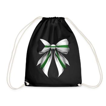 Coquettish Bow Demiromance Pride Flag LGBTQ - Drawstring Bag - black - Front