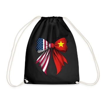 Coquette Bow Vietnam Roots Heritage Vietnamesisch - Turnbeutel - Schwarz - Vorne