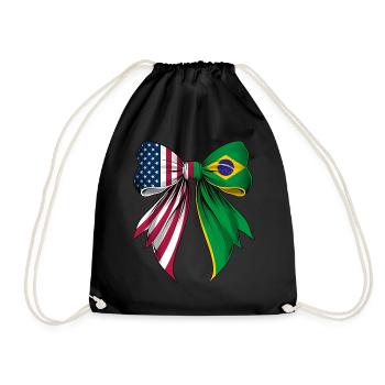 Coquette Bow Brazil Roots Heritage - Drawstring Bag - black - Front