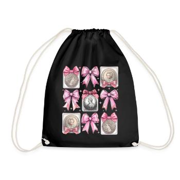 Coquette Bow Münzsammeln Münzsammler - Turnbeutel - Schwarz - Vorne