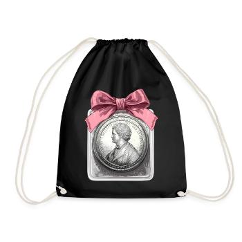Coquette Bow Münzsammeln Münzsammler - Turnbeutel - Schwarz - Vorne