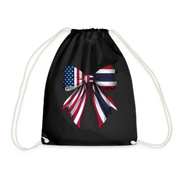 Coquette Bow Thailand Roots Heritage Thai Pride - Drawstring Bag - black - Front