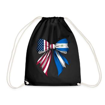 Coquette Bow Nicaragua Roots Nicaragua's Pride - Drawstring Bag - black - Front